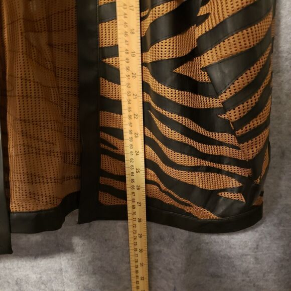 CHICOS Travelers Mesh Jacket Women's XL  Faux Leather Animal Print $149.99 NWT - Picture 4 of 14